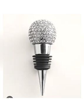 WINE STOPPERS Set of TWO Crystal Disco Ball Wine Bottles Stoppers